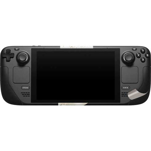 White Scattered Marble Steam Deck Handheld Gaming Computer Skin